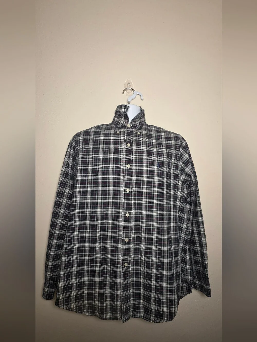 Bundle Of 4 Polo by Ralph Lauren Red, Green, White & Blue Windowpane Mens Shirts